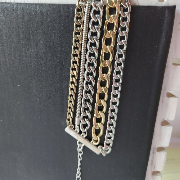 Multi-Chain Bracelet silver tone gold tone jenny bird womens jewelry office - Picture 3 of 4